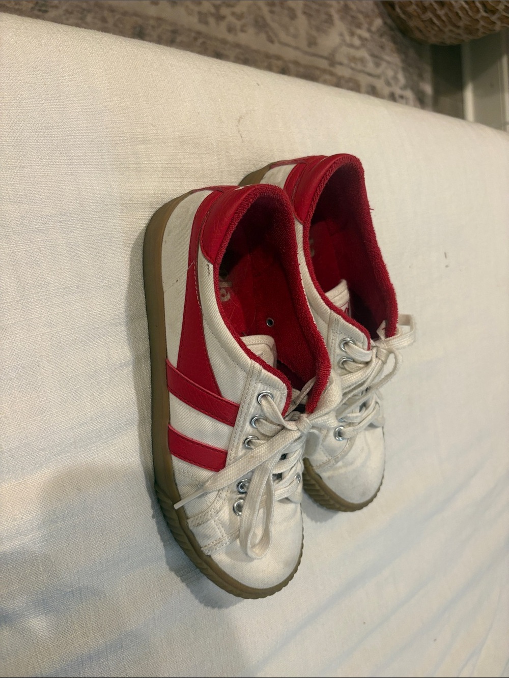 Women’s Red & White Gola Sneakers